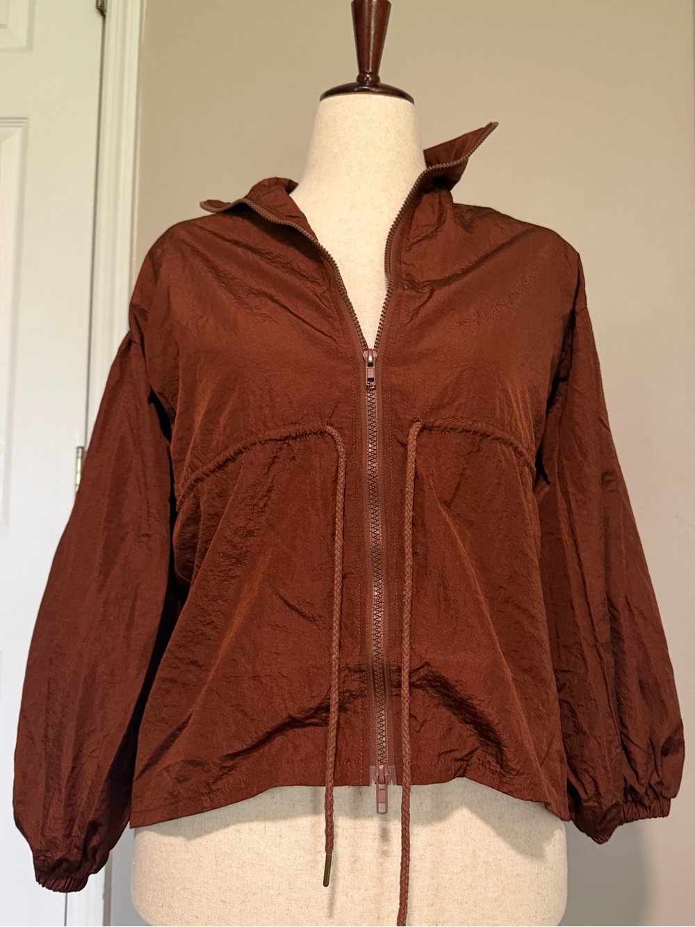 Rust Brown Jacket - Puff Sleeve